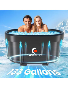 Bañera de Hielo COWAFLXT Ovalada 126 Galones Portátil 2
