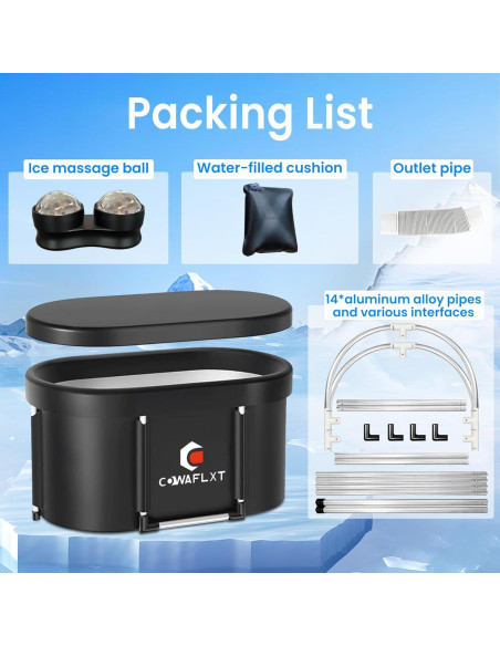 Bañera de Hielo COWAFLXT Ovalada 126 Galones Portátil
