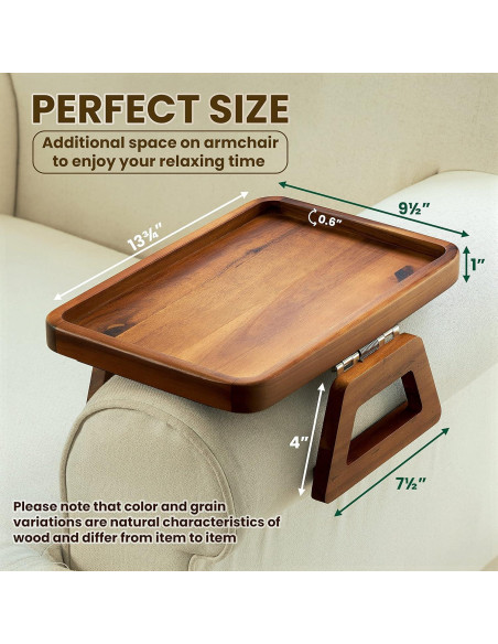 Mesa de Brazo de Sofá Tinamo AT01 - Madera Acacia Plegable
