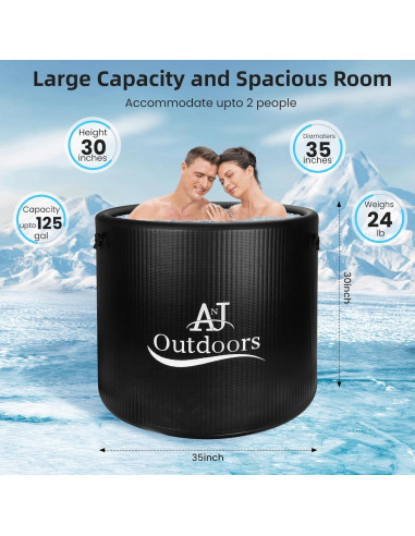 Bañera de Hielo ANJ Outdoors Inflable 488L para Recuperación