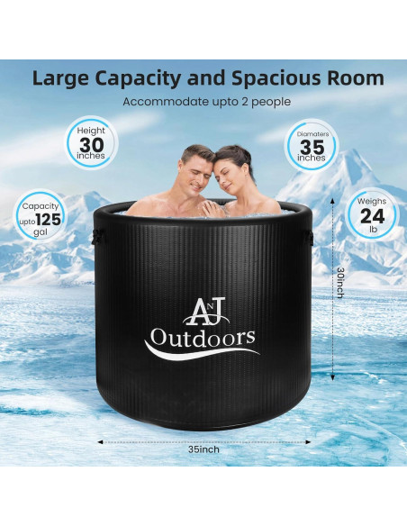 Bañera de Hielo ANJ Outdoors Inflable 488L para Recuperación