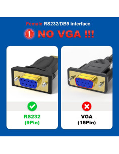 Adaptador USB a RS232 DB9 Femenino OIKWAN 1.83m 2