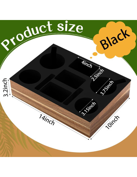 Bandeja Soporte Tazas Yerliker de Silicona y Madera Acacia