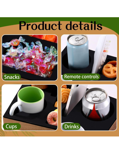 Bandeja Soporte Tazas Yerliker de Silicona y Madera Acacia