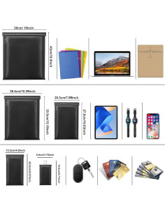 Bolsas Faraday Grandes - 5 Piezas para Laptops y Teléfonos 2