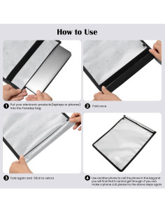 Bolsa Faraday OFASIZEN para Laptop Gris Resistente al Fuego 2