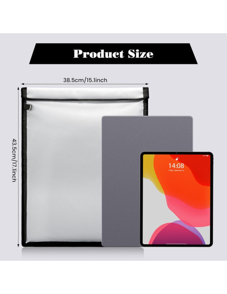 Bolsa Faraday OFASIZEN para Laptop Gris Resistente al Fuego