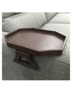 Mesa de Clip para Sofá Xchouxer, Bandeja Reposabrazos Marrón