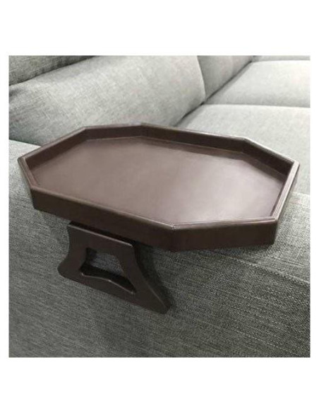 Mesa de Clip para Sofá Xchouxer, Bandeja Reposabrazos Marrón