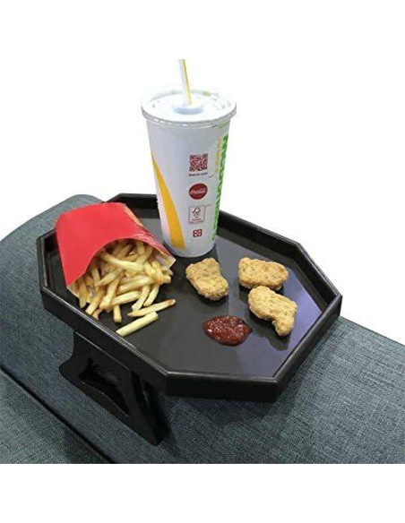 Mesa de Clip para Sofá Xchouxer, Bandeja Reposabrazos Marrón