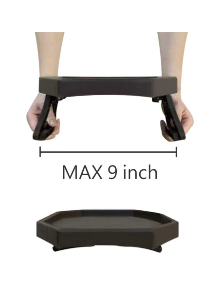 Mesa de Clip para Sofá Xchouxer, Bandeja Reposabrazos Marrón