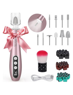 Lima de Uñas Eléctrica PELCAS Rosa, Inalámbrica 10 Velocidades