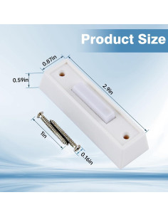 Botón de timbre LED Abvsdu cuadrado blanco con cable 2