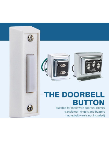 Botón de timbre LED Abvsdu cuadrado blanco con cable