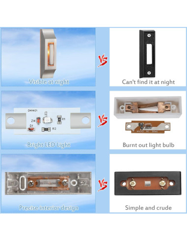 Botón de Timbre de Metal Enhon con Luz LED Cálida