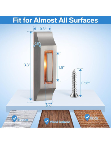 Botón de Timbre de Metal Enhon con Luz LED Cálida