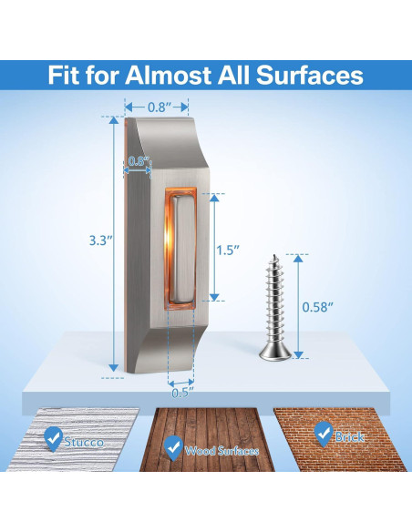 Botón de Timbre de Metal Enhon con Luz LED Cálida