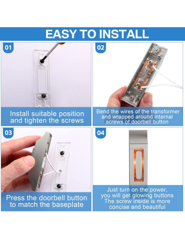 Botón de Timbre de Metal Enhon con Luz LED Cálida