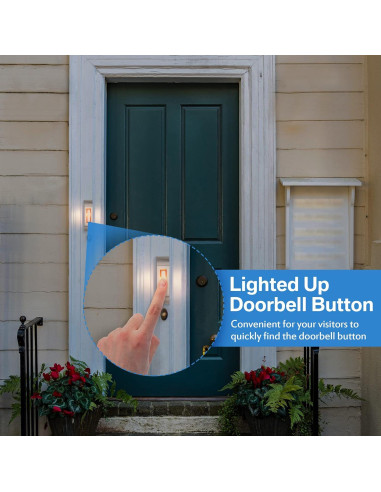 Botón de Timbre de Metal Enhon con Luz LED Cálida