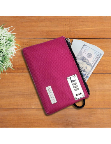 Bolsa de Dinero Vaultz Berry con Cerradura - 12,7 x 17,8 cm