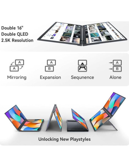Monitor Doble EHOMEWEI X1 Pro 16" 2.5K Portátil