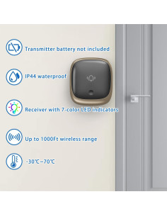 Timbre Inalámbrico Saimiya B111 Autoalimentado LED 38 Melodías 2