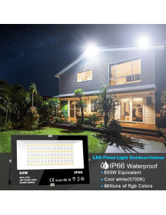 Luz de Inundación LED MELPO 80W RGB Control APP 8000LM 2