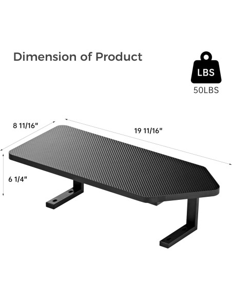Soporte para Monitor EUREKA ERGONOMIC 50cm x 22cm Negro Soporte para Monitor EUREKA ERGONOMIC 50cm x 22cm Negro