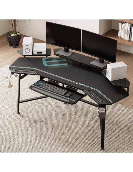 Soporte para Monitor EUREKA ERGONOMIC 50cm x 22cm Negro Soporte para Monitor EUREKA ERGONOMIC 50cm x 22cm Negro