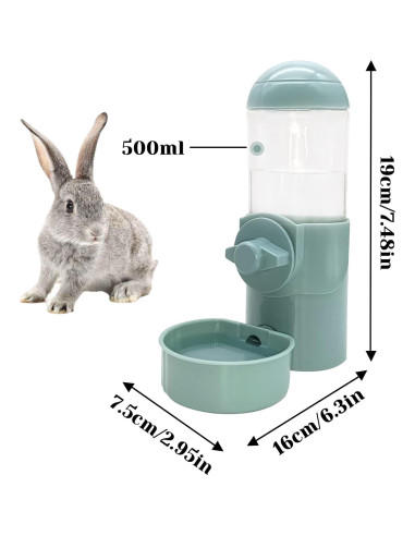 Botella de Agua Automática Hamiledyi 500ml para Conejos y Chinchillas
