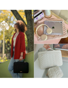 BAGSMART Funda para Laptop 36cm Beige Acolchada 13-14" 2