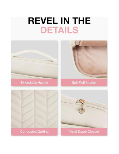 BAGSMART Funda para Laptop 36cm Beige Acolchada 13-14"