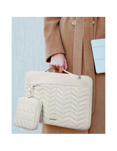 BAGSMART Funda para Laptop 36cm Beige Acolchada 13-14"
