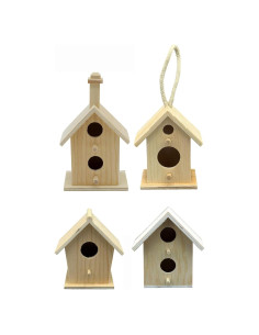Set de 4 Casas de Pájaros Mini Creative Hobbies 10 cm Madera