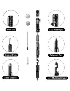 Bolígrafo Táctico Tsryrlr con Linterna y Multiherramienta 2