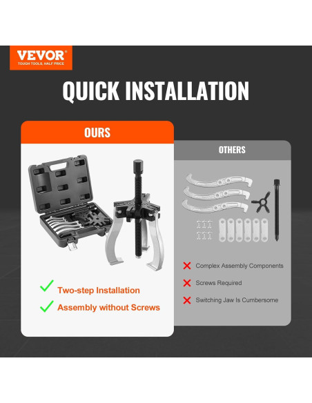 Juego de Extractores VEVOR 2 Piezas 7,62 y 17,78 cm