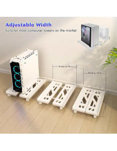 Soporte Móvil Ajustable Qcdou para Torre de PC - Blanco 2