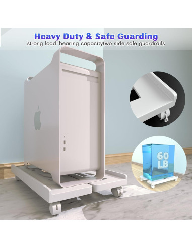 Soporte Móvil Ajustable Qcdou para Torre de PC - Blanco