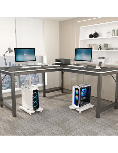 Soporte Móvil Ajustable Qcdou para Torre de PC - Blanco