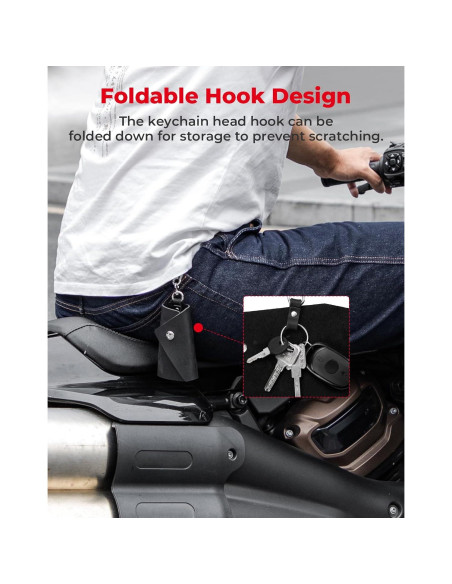 Funda de Llave de Cuero KEMIMOTO para Hombres 13x9cm