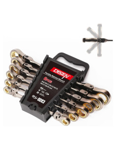 Juego de Llaves de Carraca DISEN 6 Piezas 90 Dientes Flexibles