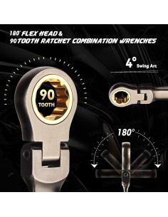 Juego de Llaves de Carraca DISEN 6 Piezas 90 Dientes Flexibles 2