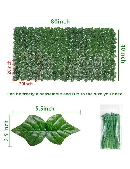 Cerca de Privacidad Hiedra Artificial Bybeton 101,6x203,2 cm