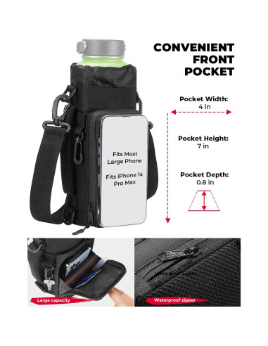 KEMIMOTO Transportador de Botellas de Agua 1,18 L Negro