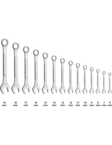 Juego de Llaves de Combinación EFFICERE 14 Piezas 6mm-19mm