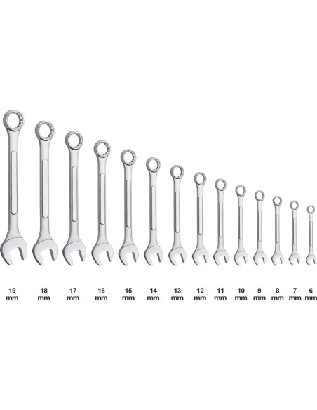 Juego de Llaves de Combinación EFFICERE 14 Piezas 6mm-19mm