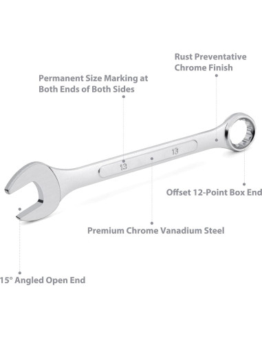 Juego de Llaves de Combinación EFFICERE 14 Piezas 6mm-19mm