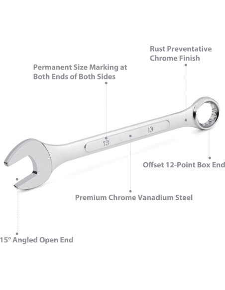 Juego de Llaves de Combinación EFFICERE 14 Piezas 6mm-19mm