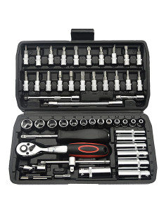 Juego de Llaves de Vaso TILIBOTE 53PCS 1/4" y Extensiones