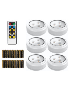 Brilliant Evolution 6 Luces LED Adhesivas con Control Remoto